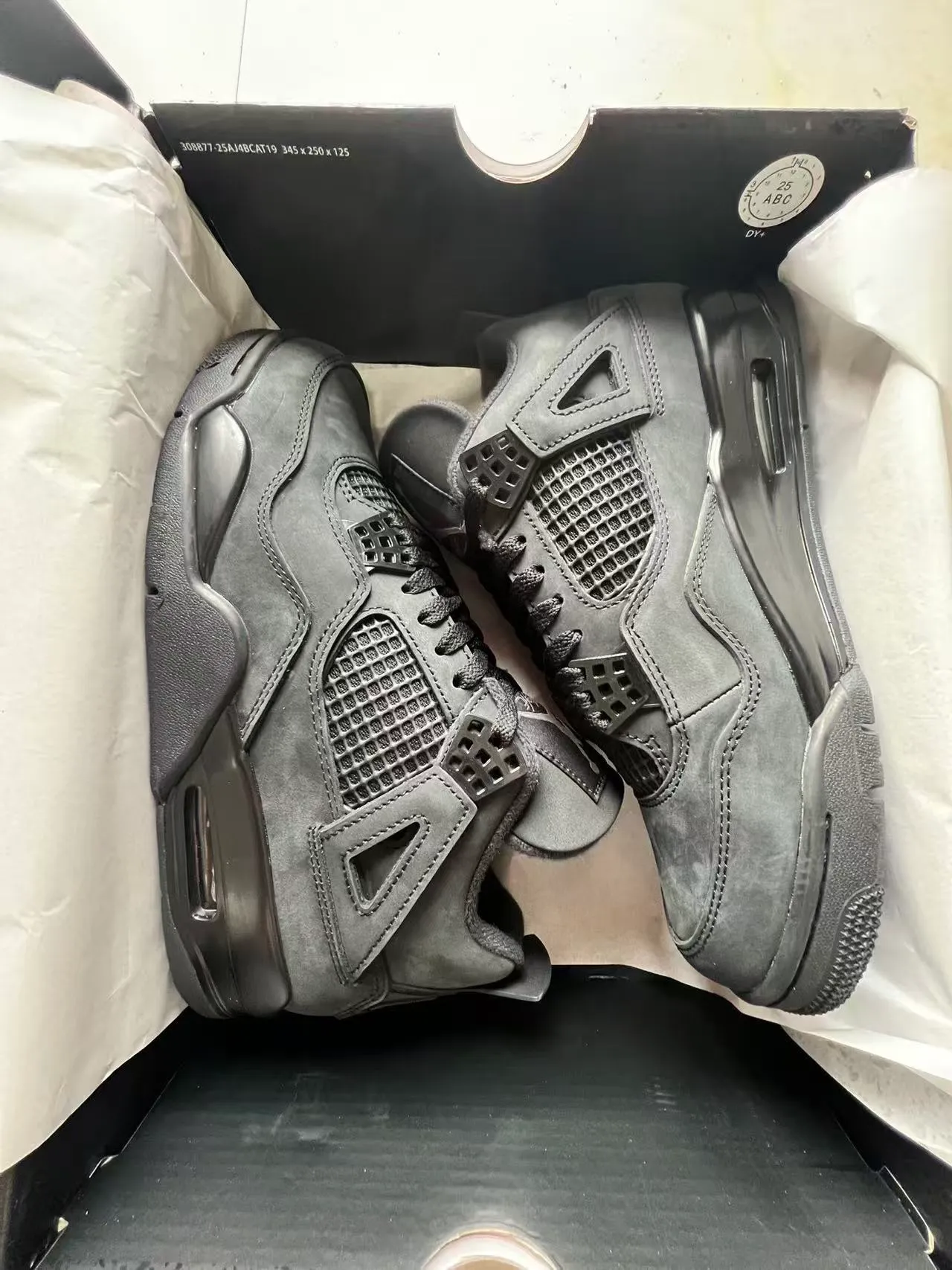 Air Jordan 4 Monochromatic Black Basketball Shoes 9