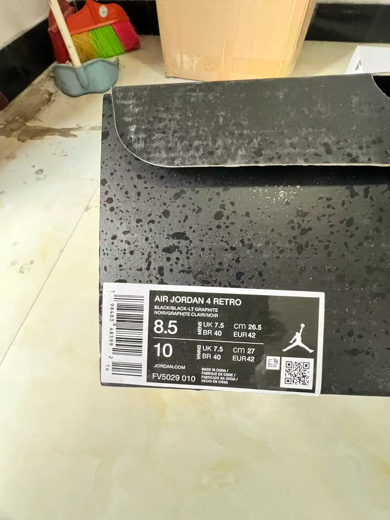 Air Jordan 4 Monochromatic Black Basketball Shoes 10
