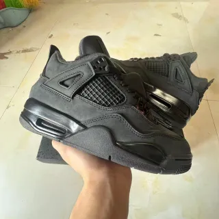 Air Jordan 4 Monochrome Black Basketball Shoes