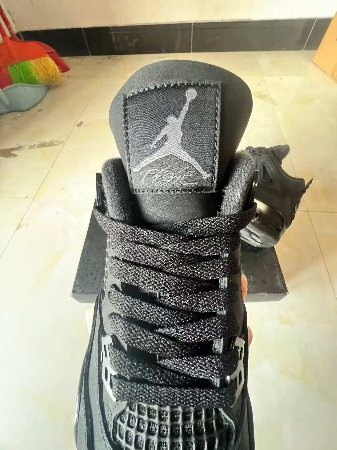 Air Jordan 4 Monochrome Black Basketball Shoes 4
