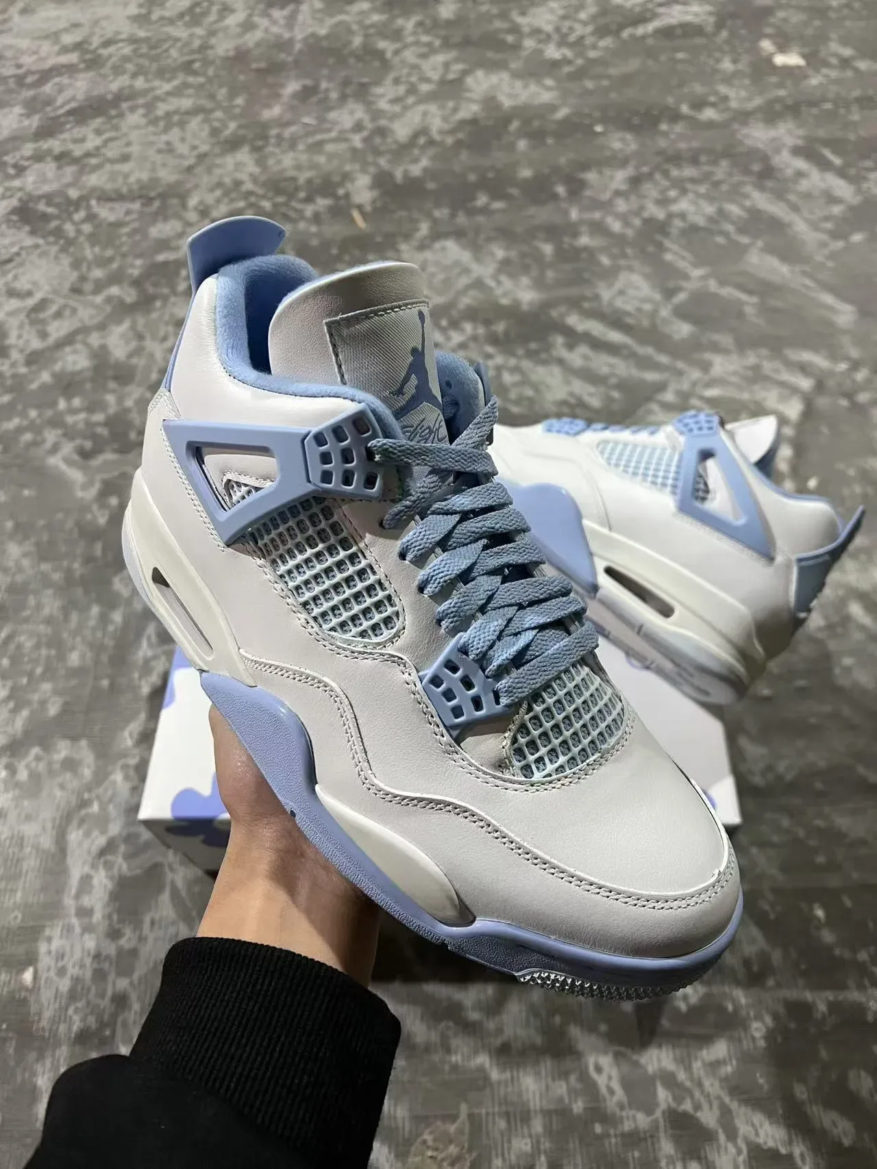 Air Jordan 4 Off-White Pale Blue Tênis de Basquete 2
