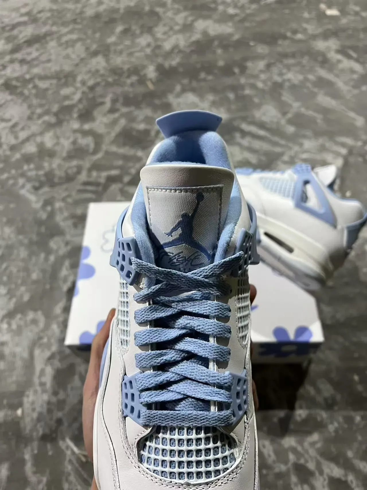 Air Jordan 4 Off-White Pale Blue Tênis de Basquete 4