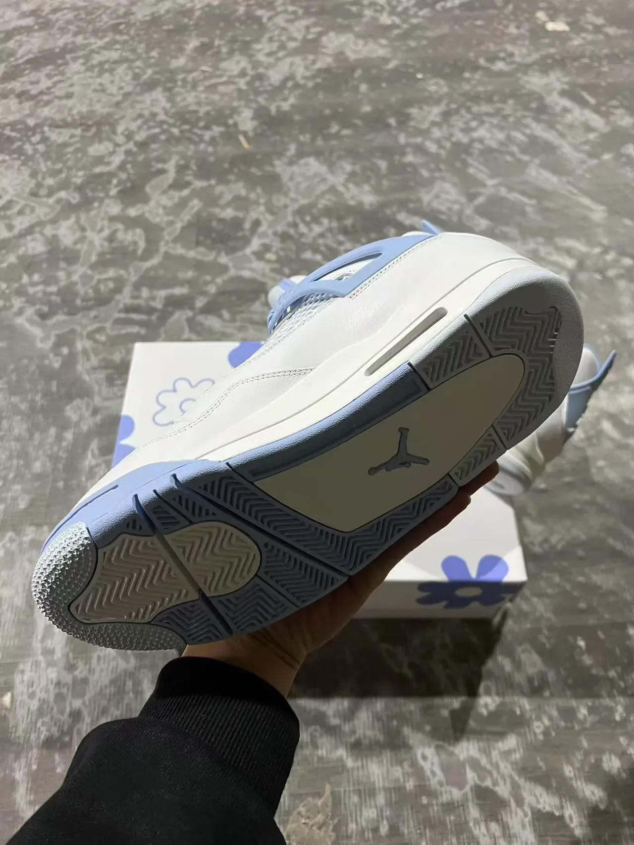 Air Jordan 4 Off-White Pale Blue Tênis de Basquete 6