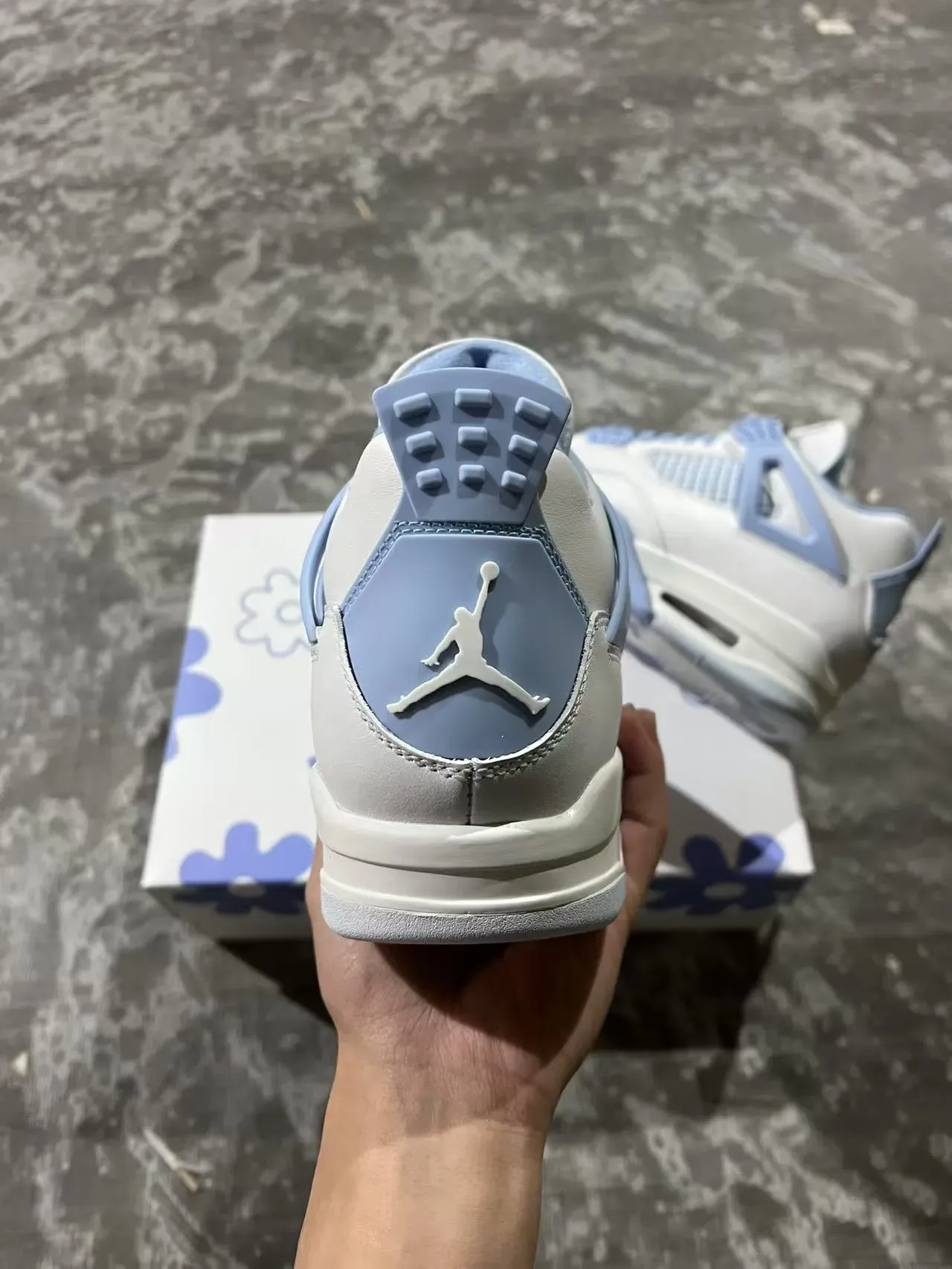 Air Jordan 4 Off-White Pale Blue Tênis de Basquete 8