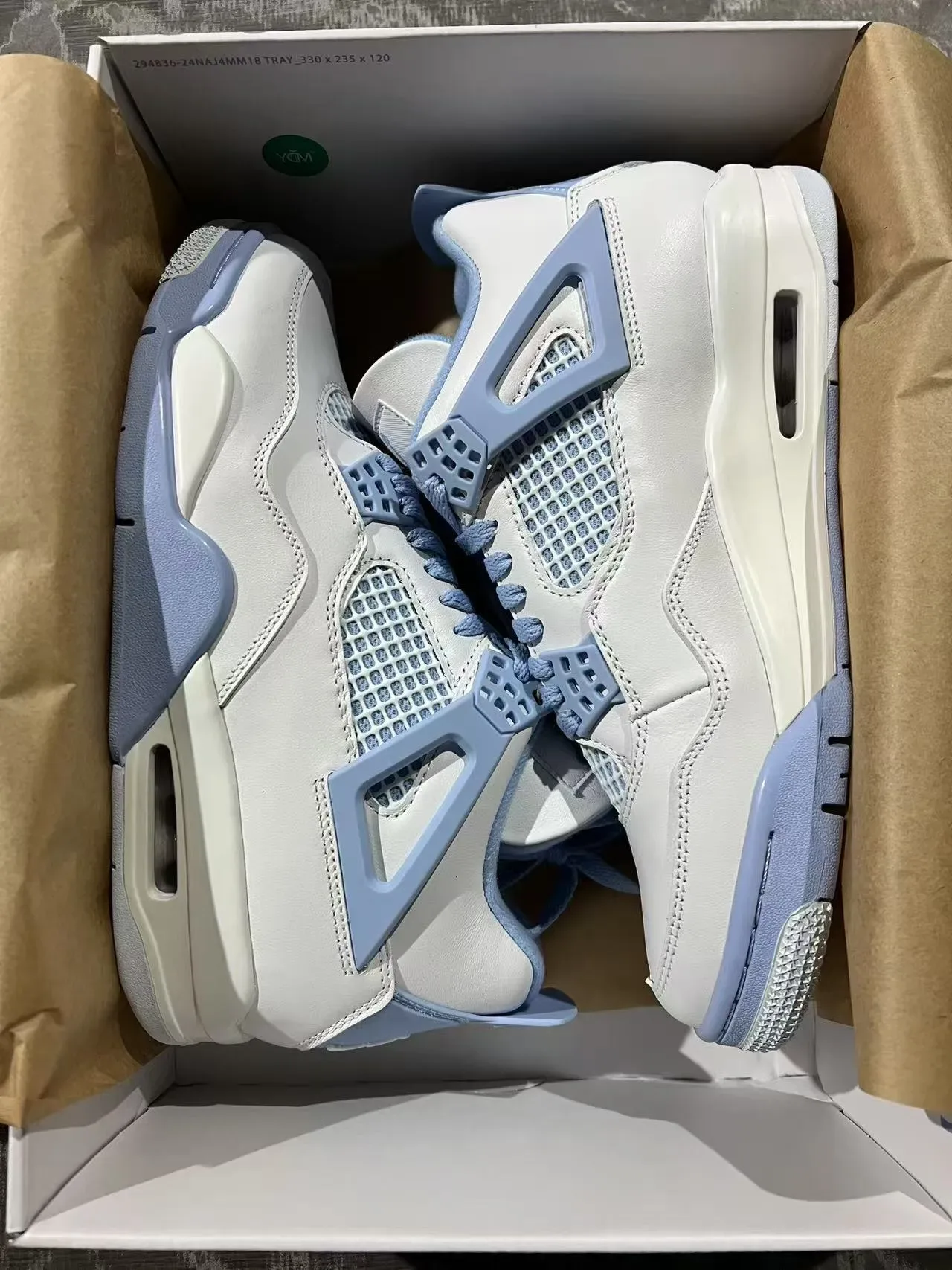 Air Jordan 4 Off-White Pale Blue Tênis de Basquete 9