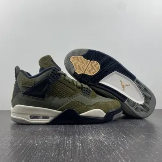 Air Jordan 4 Verde Oliva Azul Marino Zapatillas de Baloncesto