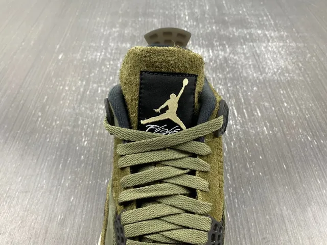 Air Jordan 4 Olive Green Navy Basketball Shoes 5