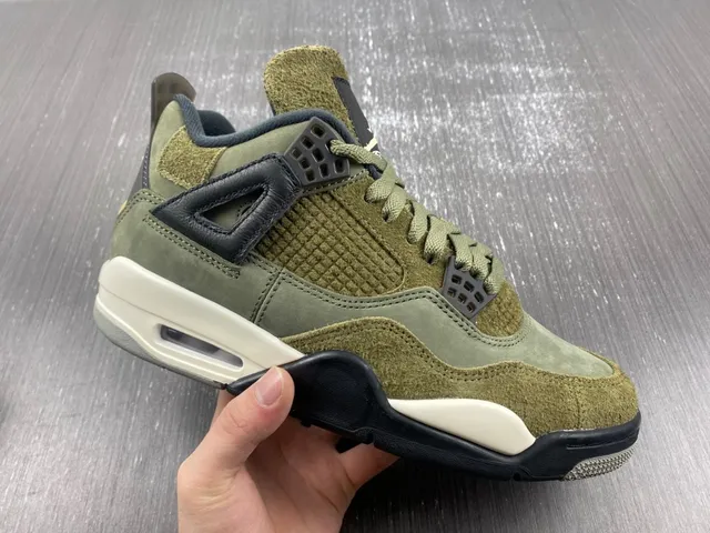 Air Jordan 4 Olive Green Navy Basketball Shoes 7