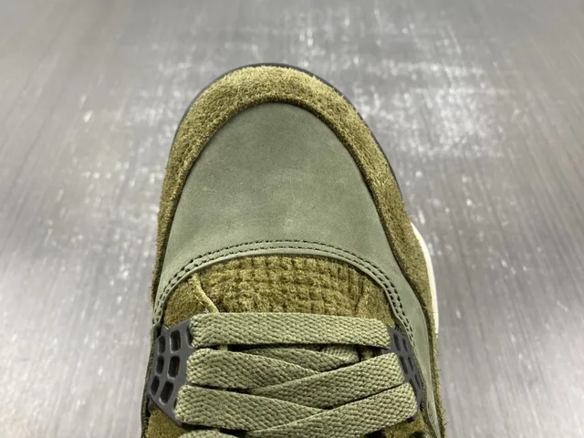 Air Jordan 4 Olive Green Navy Basketball Shoes 8