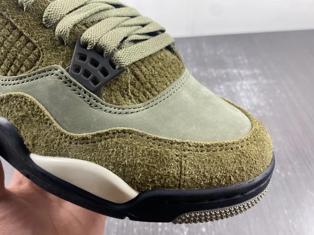 Air Jordan 4 Olive Green Navy Basketball Shoes 9
