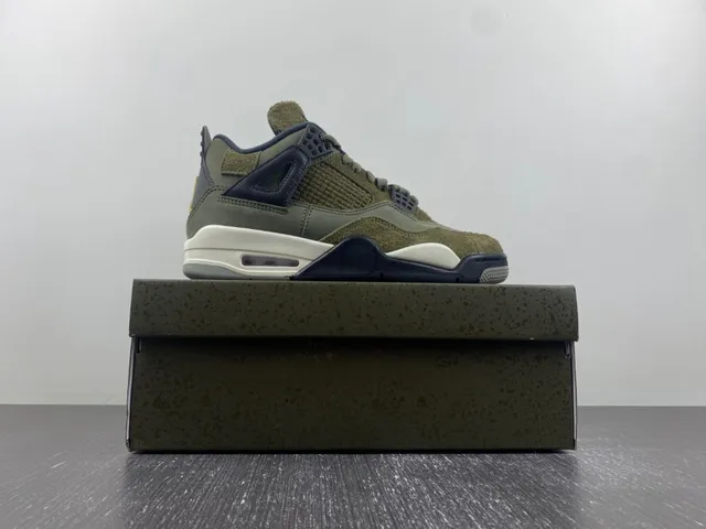 Air Jordan 4 Olive Green Navy Basketball Shoes 15