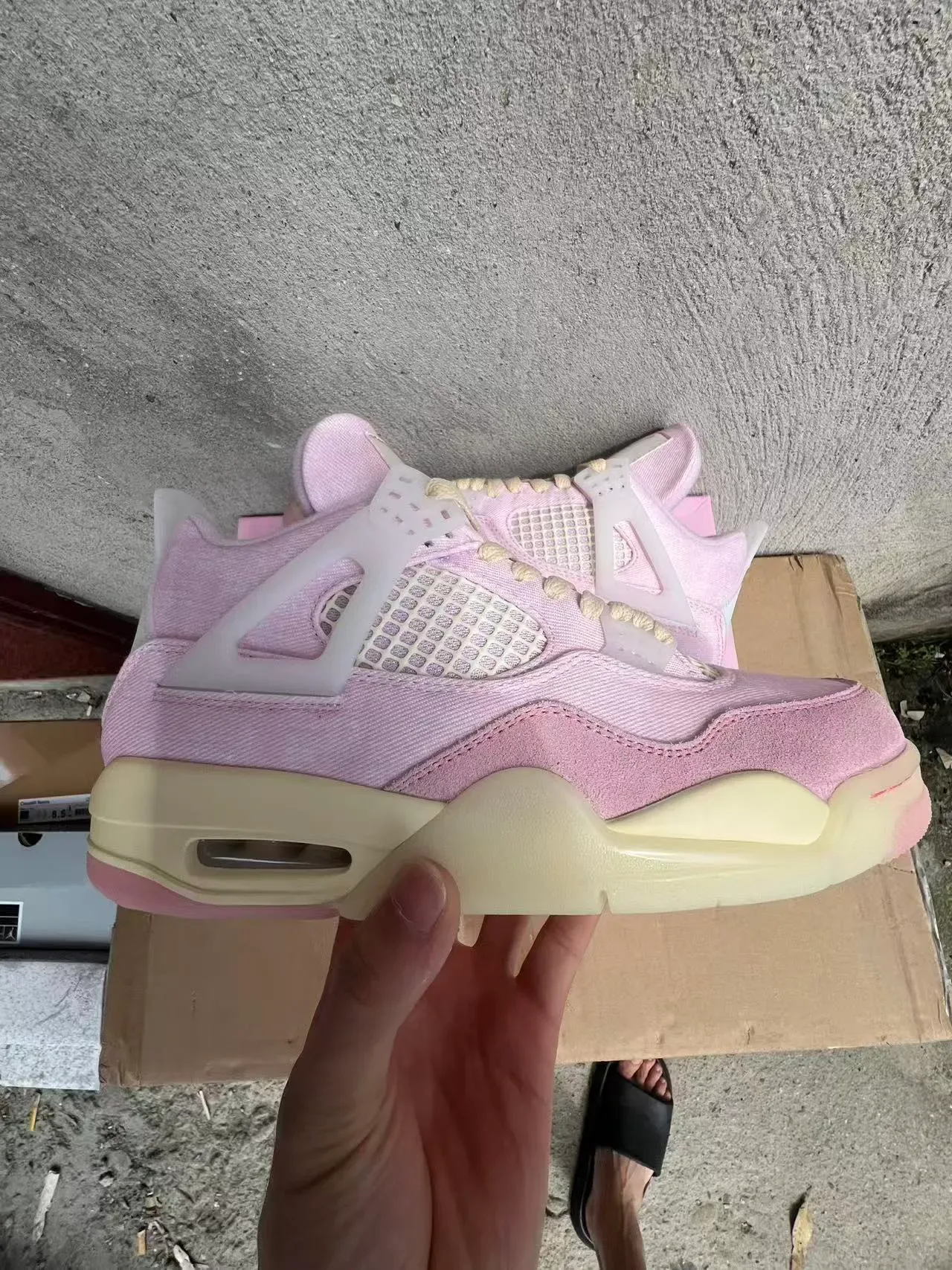 Air Jordan 4 Tênis de Basquete de Cano Alto em Suede e Textil Rosa 7