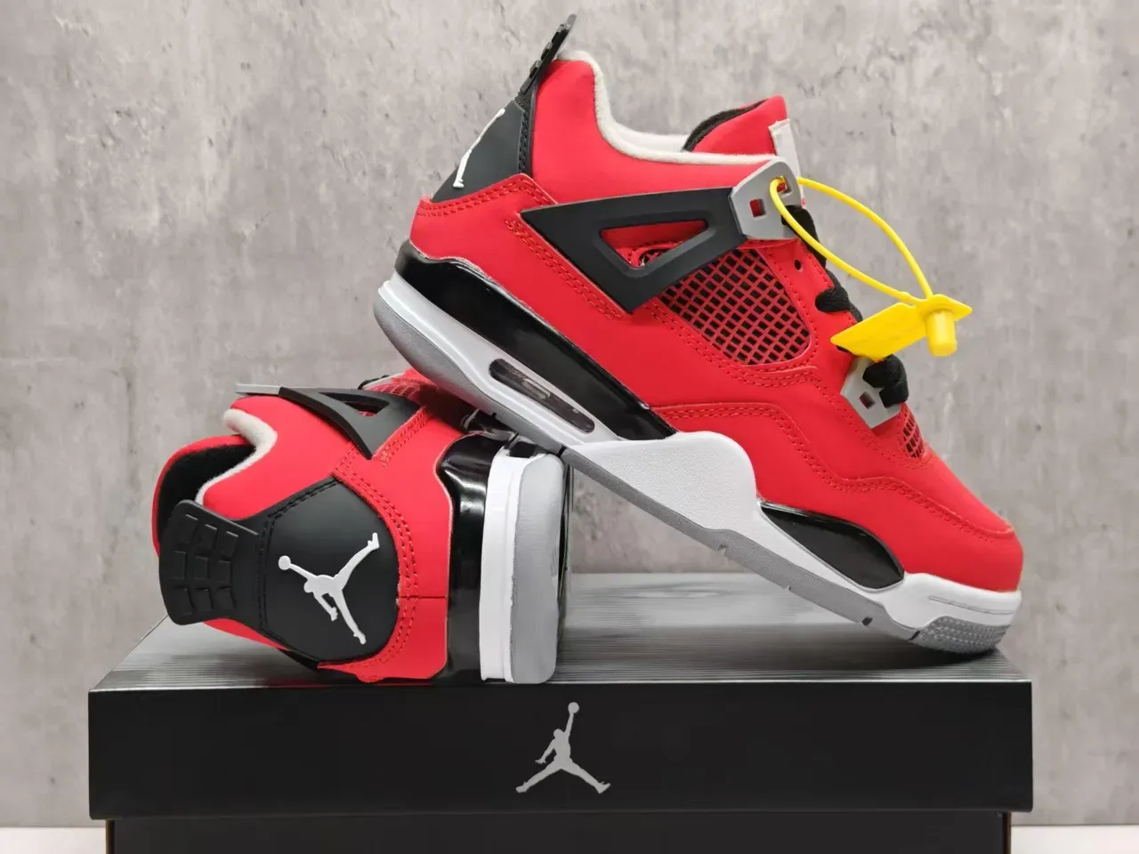 Air Jordan 4 Red Black Gray Basketball Shoes 4