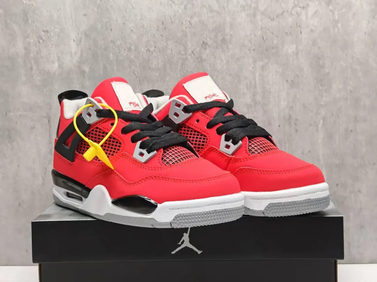 Air Jordan 4 Red Black Gray Basketball Shoes 5