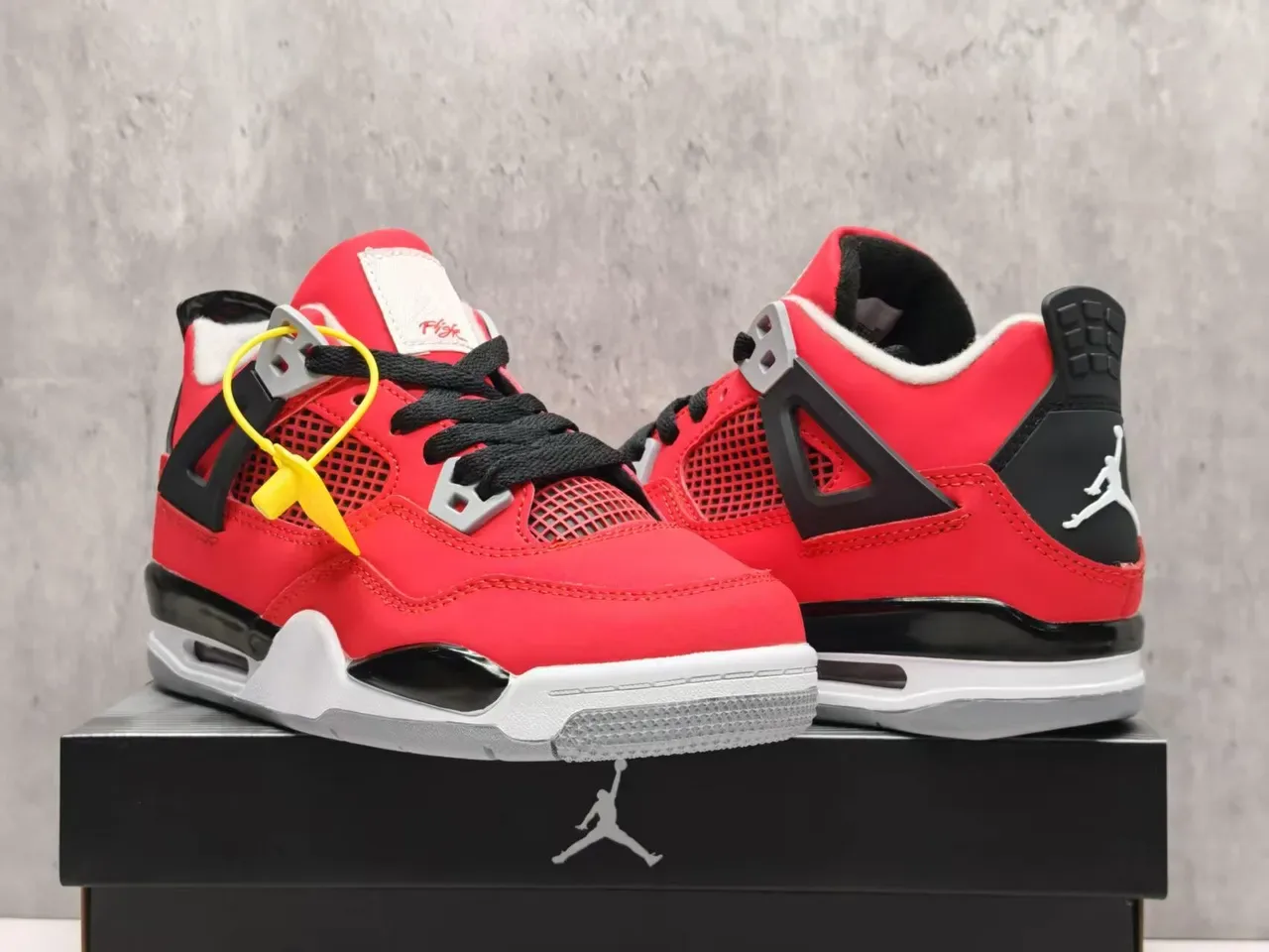 Air Jordan 4 Red Black Gray Basketball Shoes 7