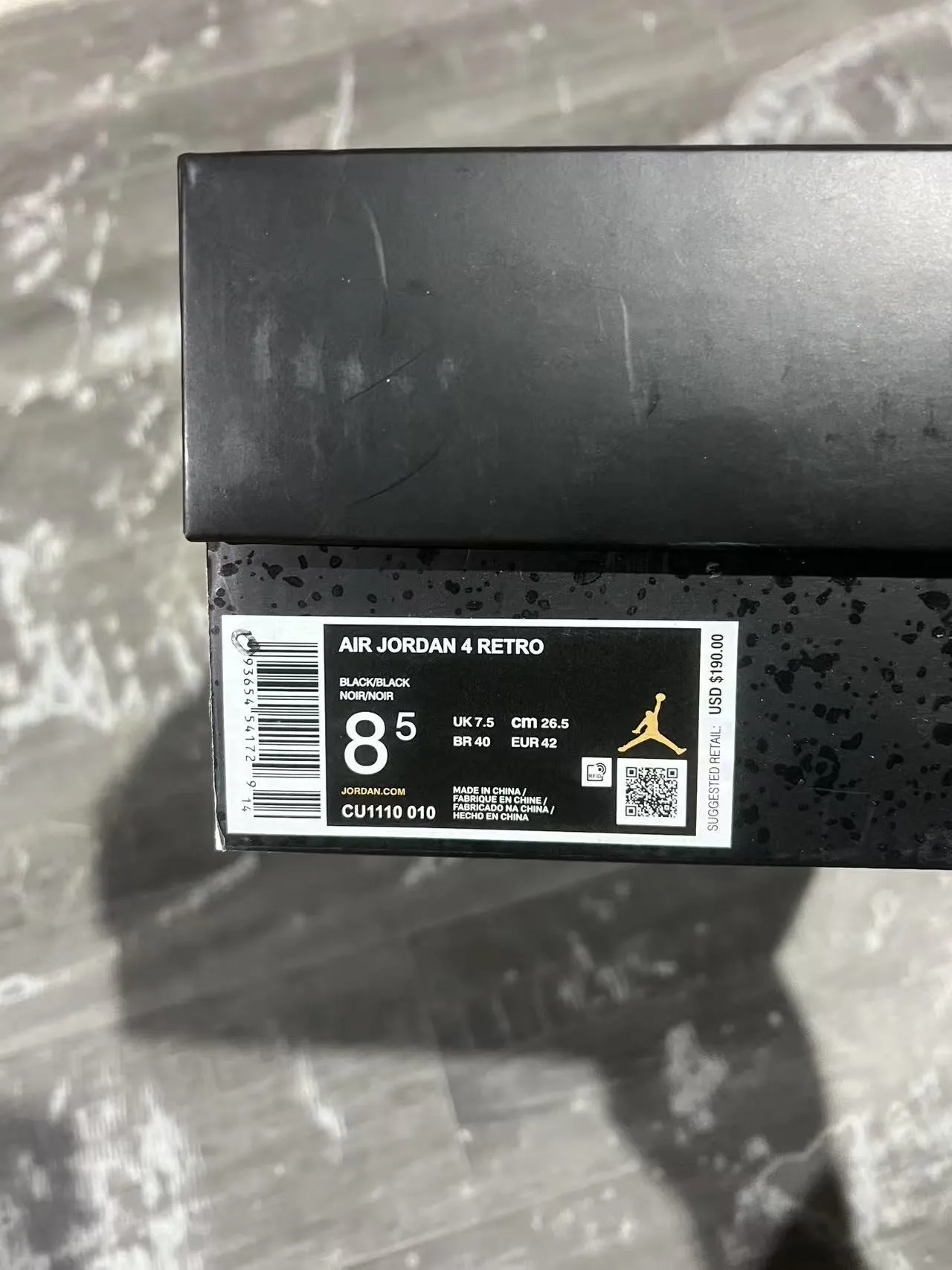 Air Jordan 4 Retro Monochromatic Black Basketball Shoes 10