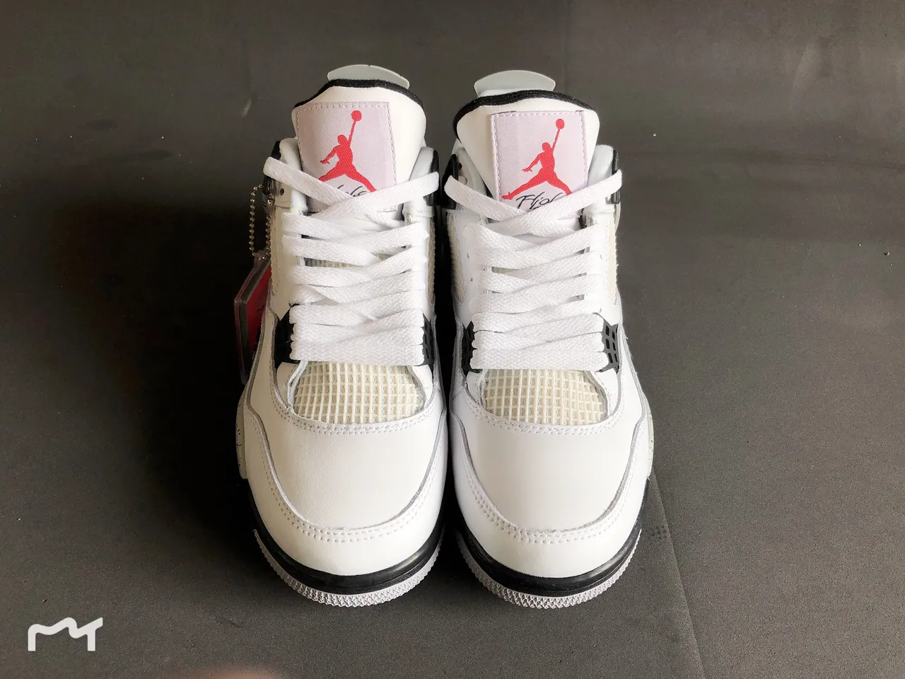 Air Jordan 4 Branco Preto Vermelho Speckled Tênis de Basquete 4