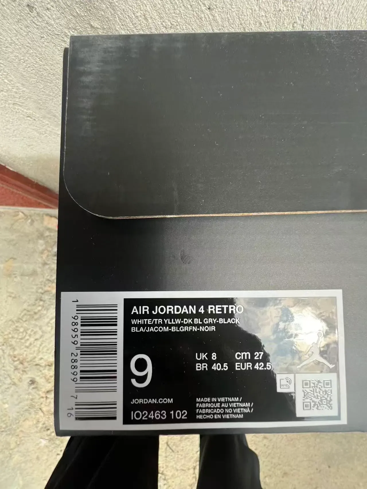 Air Jordan 4 सफेद काले पीले धब्बेदार बास्केटबॉल जूते 10