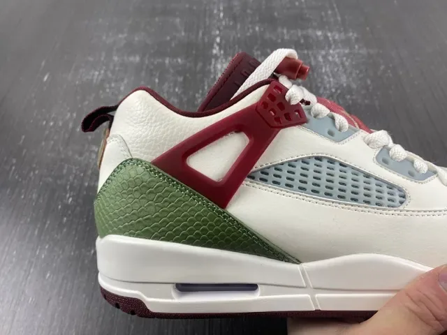 Air Jordan 4 Tênis de Basquete Branco Borgonha Verde Oliva 5