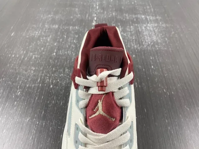 Air Jordan 4 Tênis de Basquete Branco Borgonha Verde Oliva 9