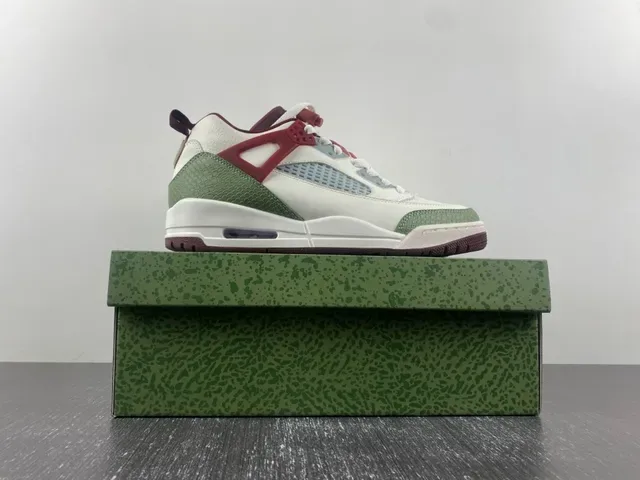 Air Jordan 4 Tênis de Basquete Branco Borgonha Verde Oliva 16