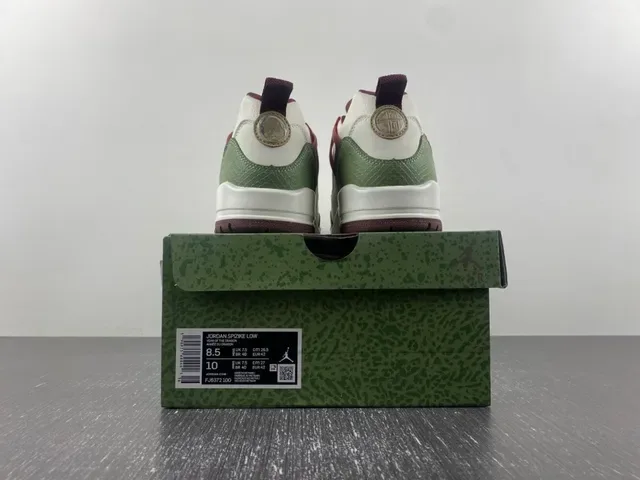 Air Jordan 4 Tênis de Basquete Branco Borgonha Verde Oliva 17