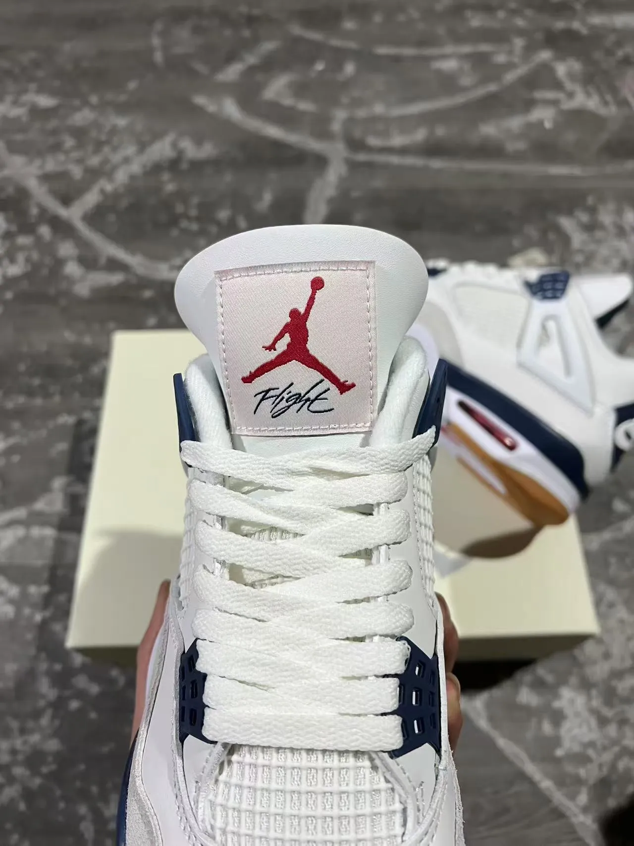 Air Jordan 4 White Navy Gum Basketball Shoes 4