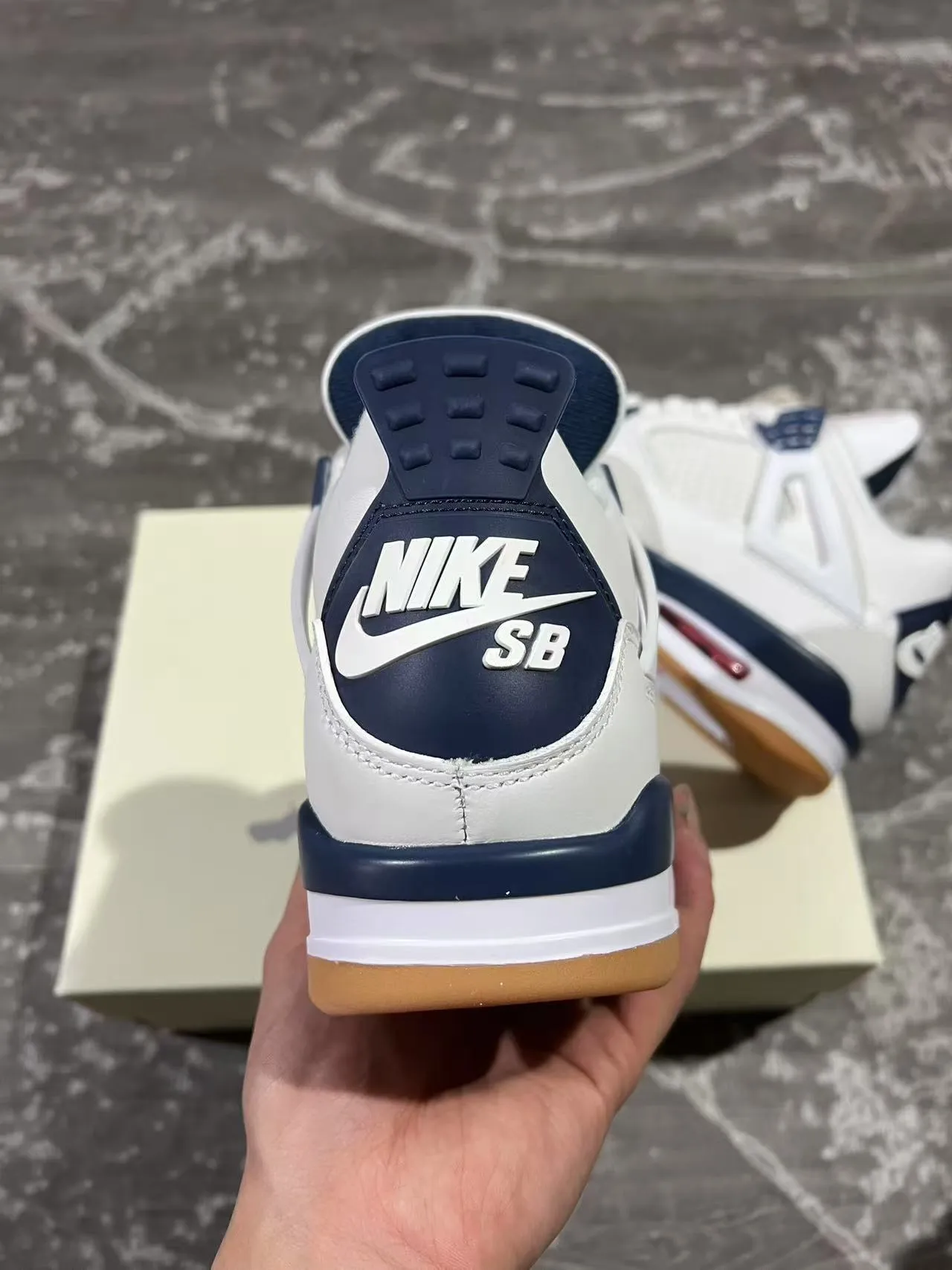 Air Jordan 4 White Navy Gum Basketball Shoes 8