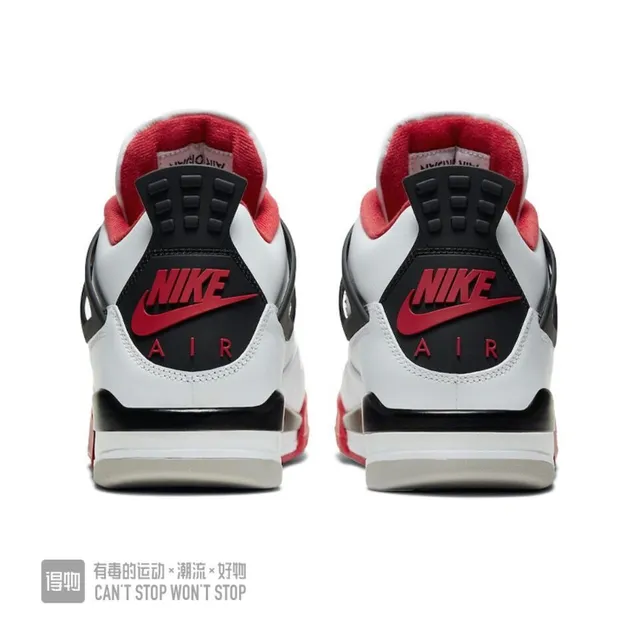 Air Jordan 4 White Red Black Basketball Shoes 3