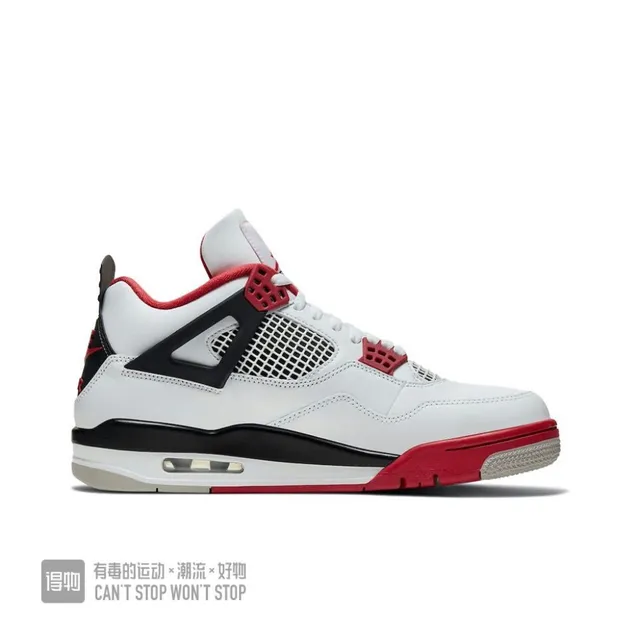 Air Jordan 4 White Red Black Basketball Shoes 6