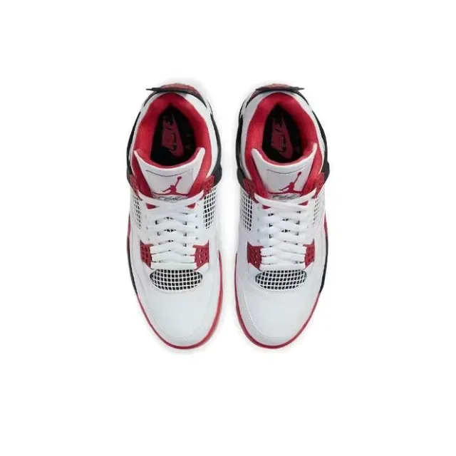 Air Jordan 4 White Red Black Basketball Shoes 4