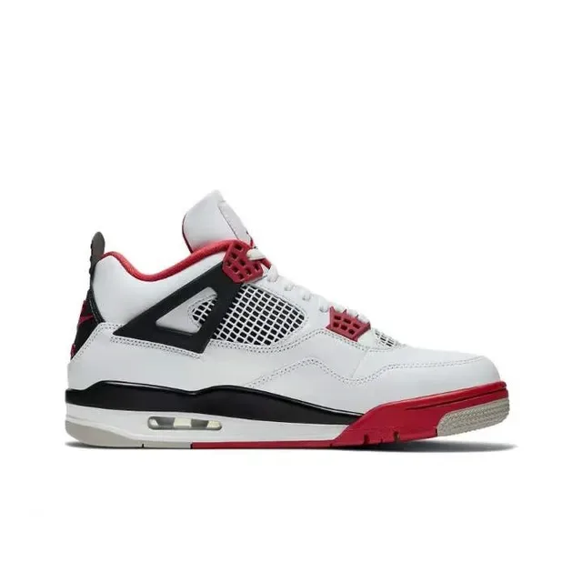 Air Jordan 4 White Red Black Basketball Shoes 6