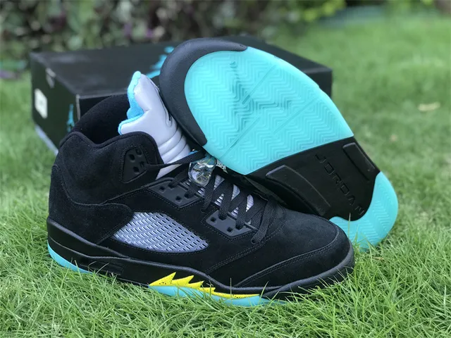 Air Jordan 5 Negro Aqua Amarillo Zapatillas de Baloncesto 11