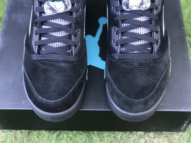 Air Jordan 5 Negro Aqua Amarillo Zapatillas de Baloncesto 15