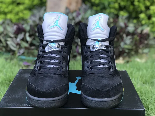 Air Jordan 5 Negro Aqua Amarillo Zapatillas de Baloncesto 16