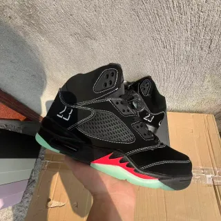 Air Jordan 5 Black Red Flame Basketball Shoes