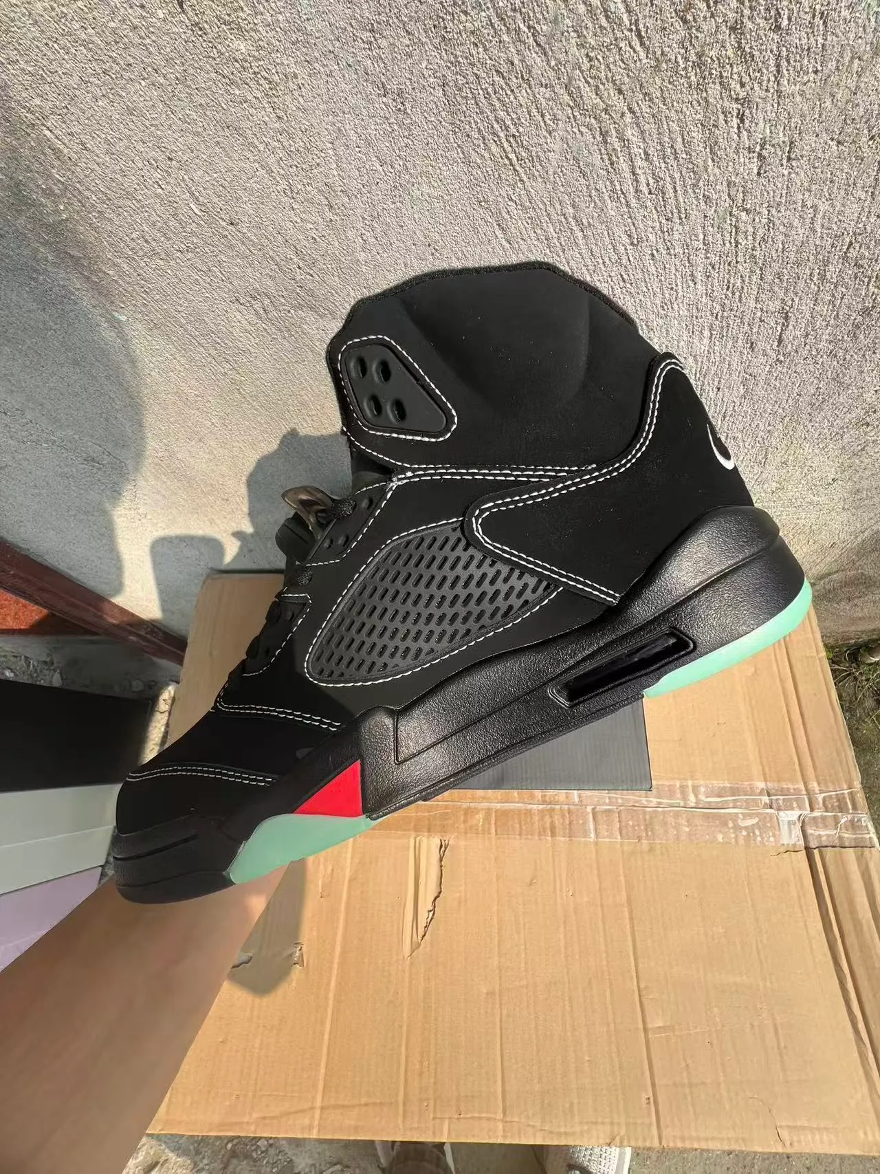 Air Jordan 5 Black Red Flame Basketball Shoes 5