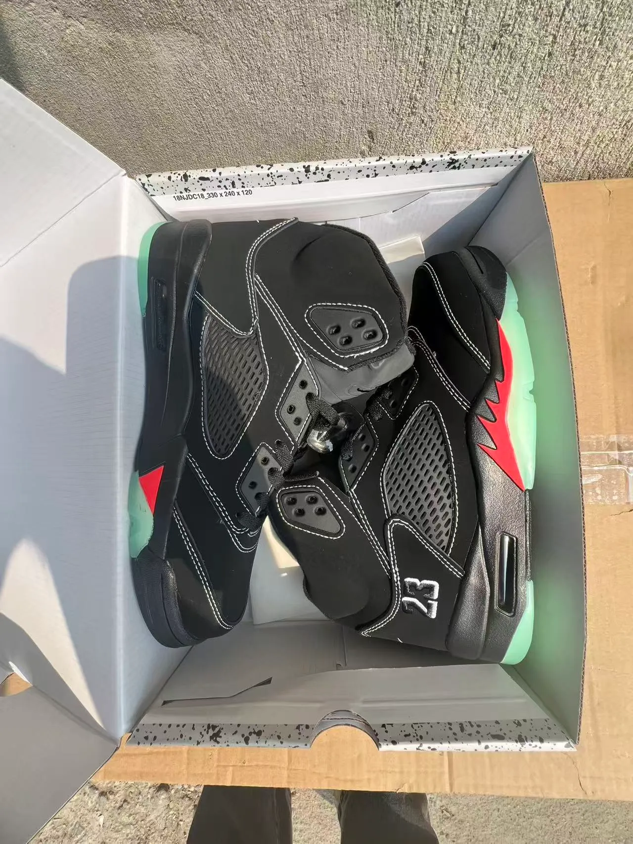 Air Jordan 5 Black Red Flame Basketball Shoes 9