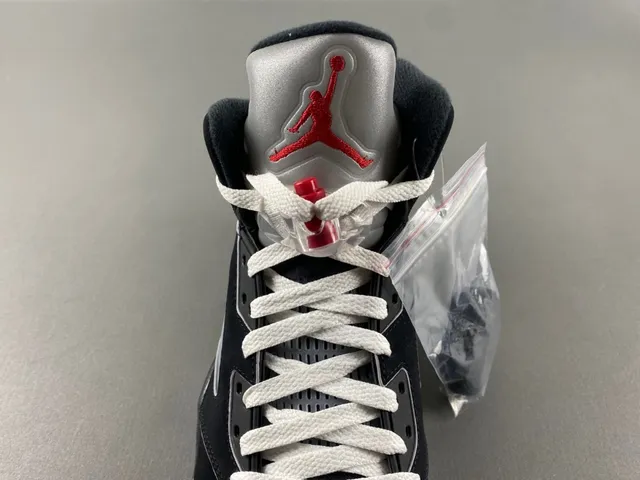 Air Jordan 5 Black Silver Light Blue Basketball Shoes 6