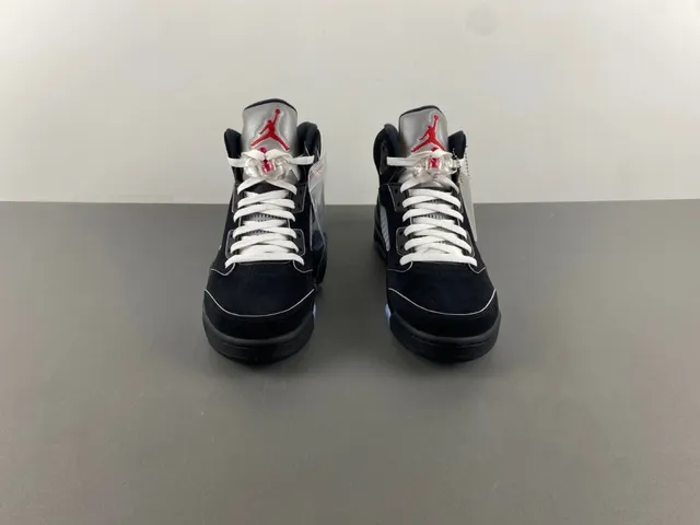 Air Jordan 5 Black Silver Light Blue Basketball Shoes 11