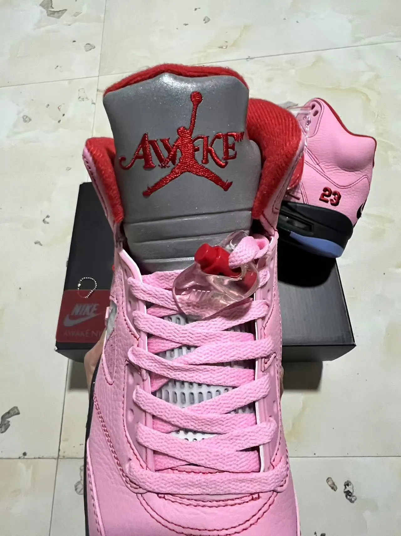 Air Jordan 5 Pink NY 23 Basketball Shoes 4
