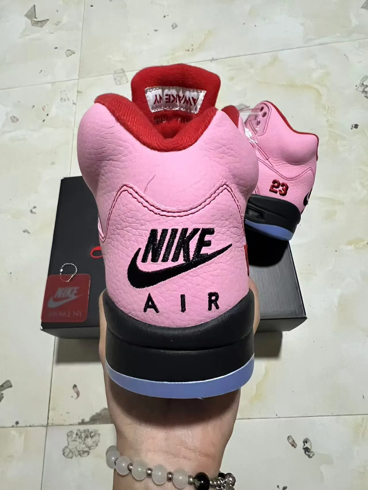 Air Jordan 5 Pink NY 23 Basketball Shoes 8