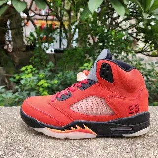 Air Jordan 5 Red Black Flame Basketball Shoes