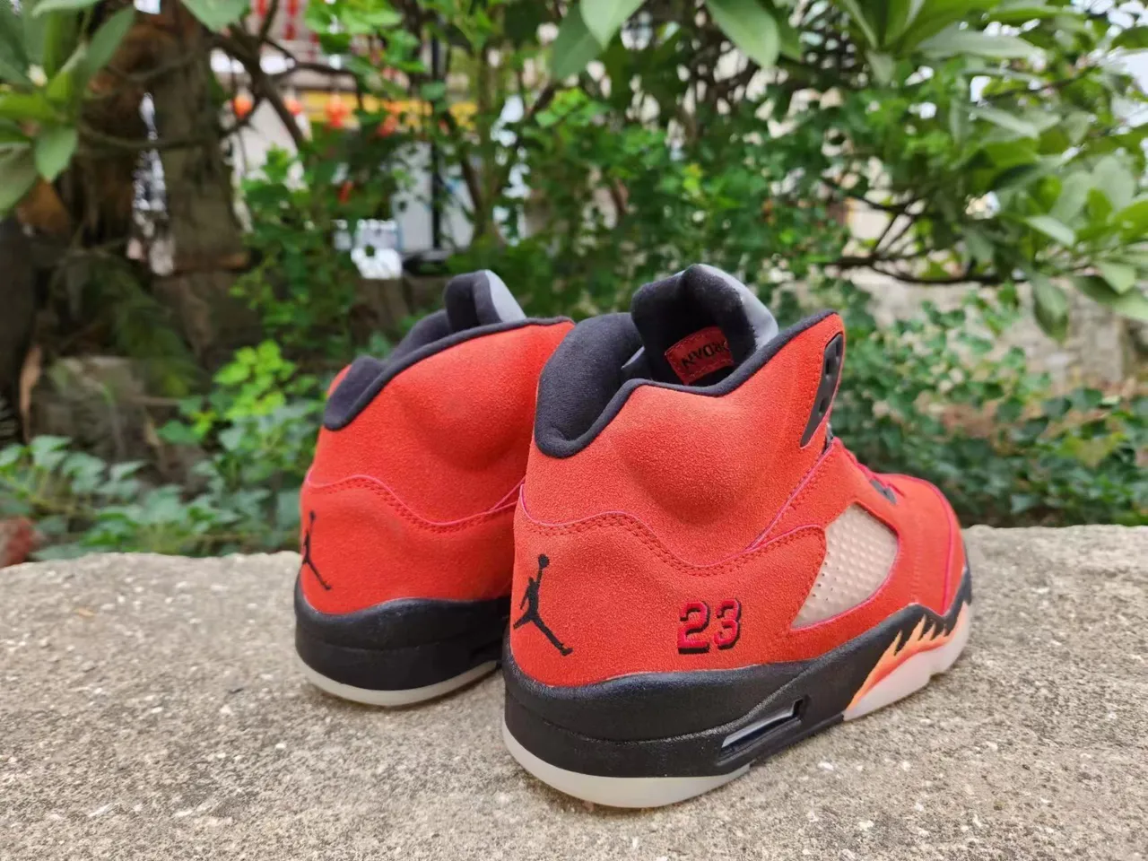 Air Jordan 5 Red Black Flame Basketball Shoes 3