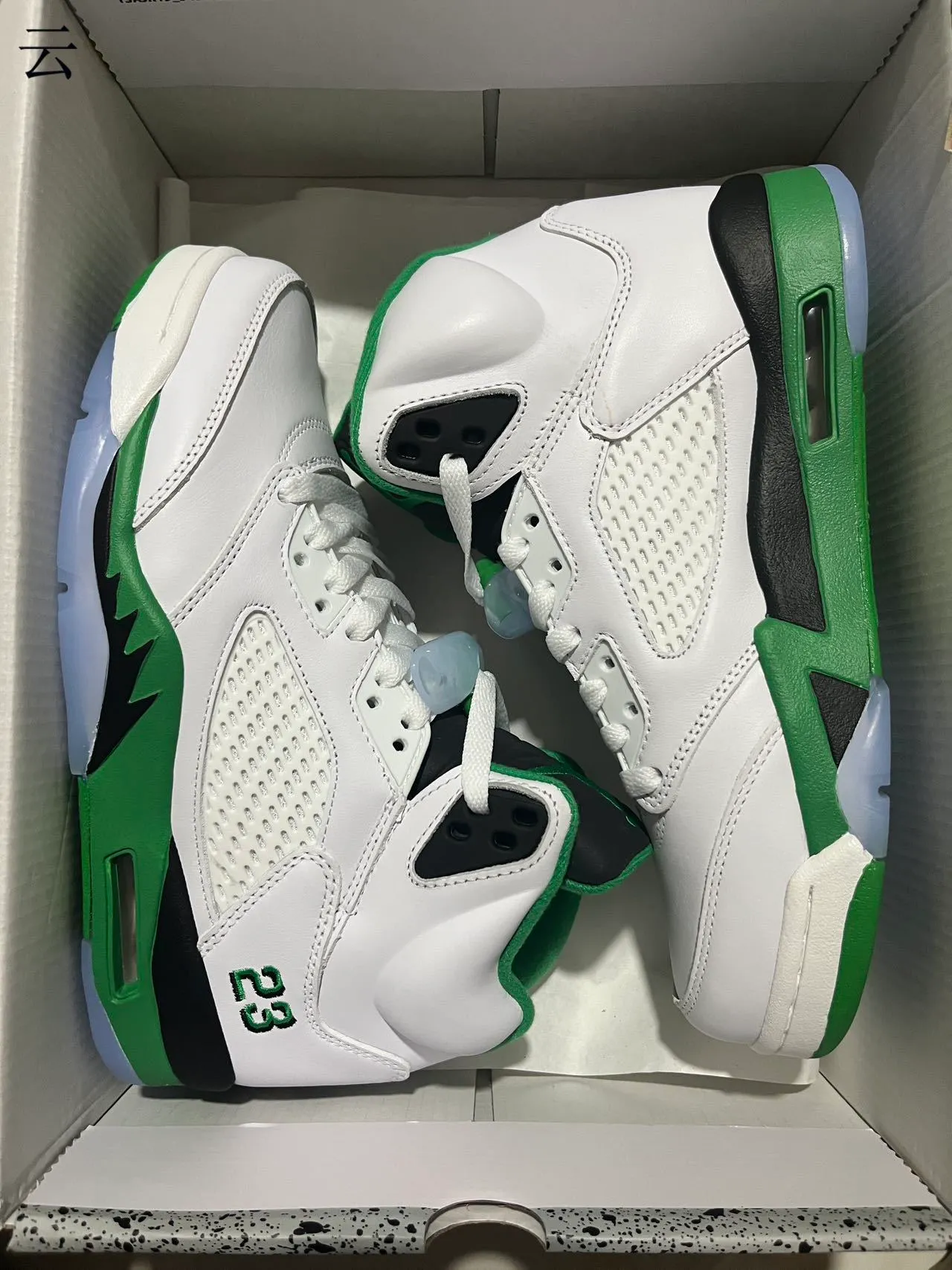 Zapatillas de baloncesto Air Jordan 5 blanco verde negro 10