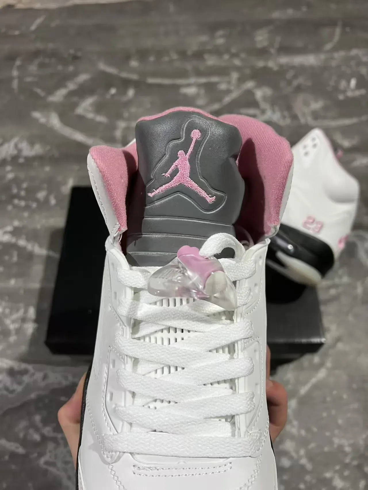 Air Jordan 5 White Pink Black Tênis de Basquete 4