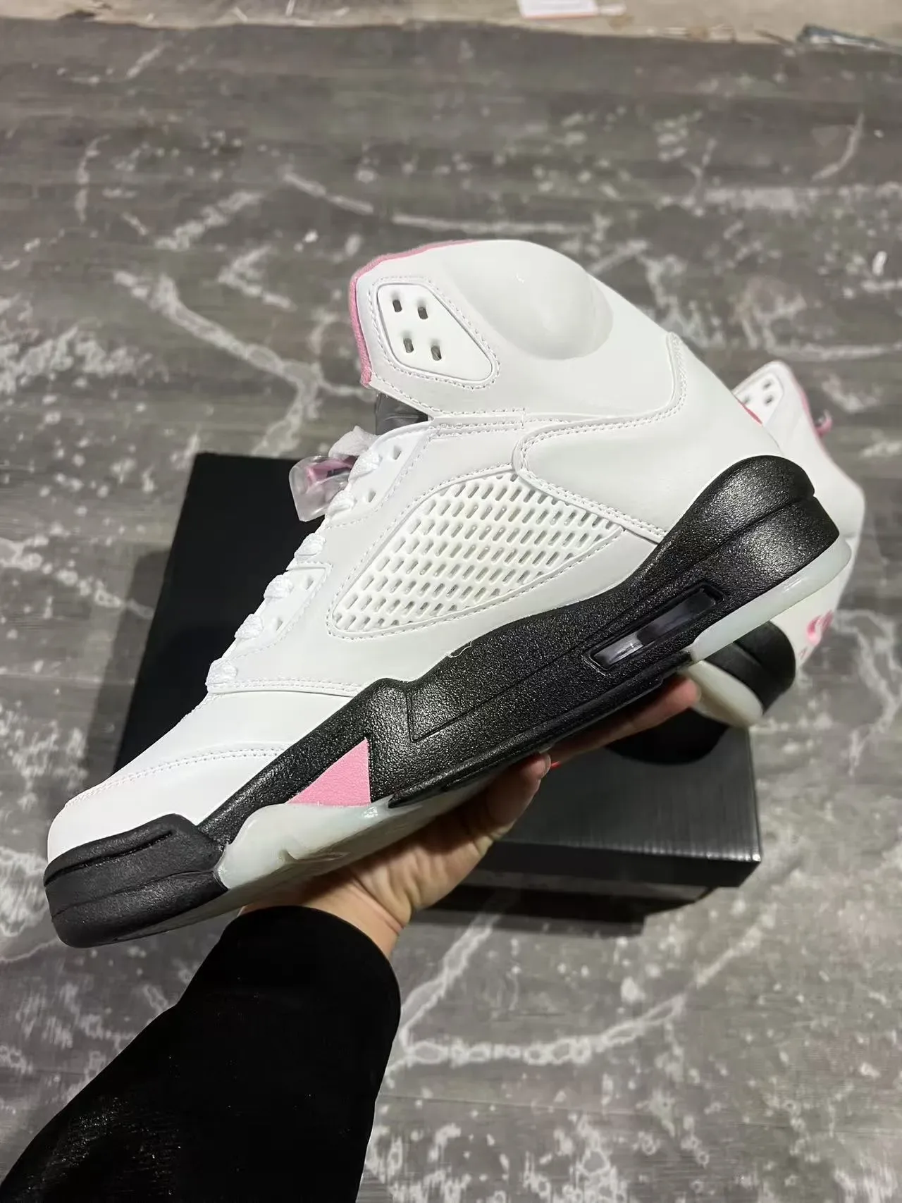 Air Jordan 5 White Pink Black Tênis de Basquete 5