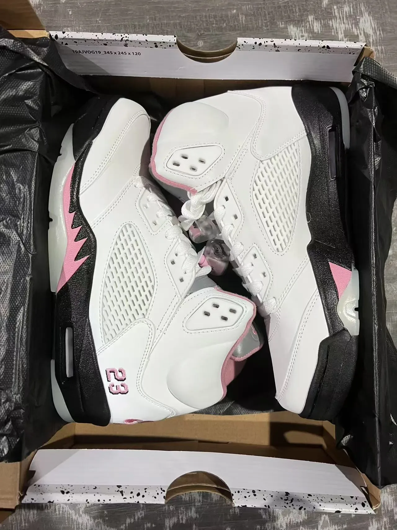 Air Jordan 5 White Pink Black Tênis de Basquete 9