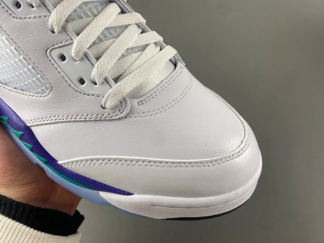 Air Jordan 5 White Purple Teal Basketball Shoes 2