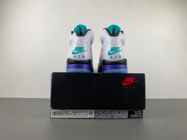 Air Jordan 5 White Purple Teal Basketball Shoes 17